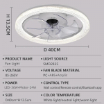 Kaasaegne LED-ventilaatorvalgusti 6 kiirust, suur tuule kiirus, madal detsibellitase, APP-i kaugjuhtimispult, h&auml;mardamine, magamistuba, elutuba, k&ouml;&ouml;k, kodu elektriventilaator 85-265V