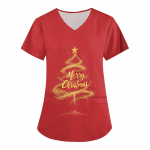 Naiste moe j&otilde;ulutr&uuml;kiga l&uuml;hikeste varrukatega V-kaelusega v&auml;ike t&ouml;&ouml; T-s&auml;rk XXXXL veini