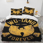 3D Wu T-TANG Klannide Seeria Silt Tekk Voodipesukomplekt, Tekikott Voodikomplekt Tekikate Padjap&uuml;&uuml;r, King Queen Suuruses Voodipesukomplekt Lastele AU Single 140x210cm