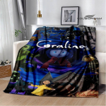 3D C-Coraline multikas tr&uuml;kiga tekk flanell soojad tekid pehme ja mugav tekk voodivooder s&uuml;nnip&auml;evakingitus kodutekstiil 80x100cm