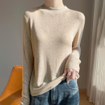 Naiste ka&scaron;miirkampsun Qinghe ka&scaron;miir 50% siid 50% vill s&uuml;gis-talv ka&scaron;miirpullover pehme ja soe M must