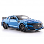 Uus 1/32 Camaro m&auml;nguautomudel tsingisulamist metallist survevalu, 4 avaneva uksega, heli ja valgusega, tagasit&otilde;mmatav auto, sobilik poiste kingikollektsiooniks sinine