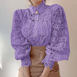 Kroonlehe varrukas &otilde;&otilde;nes lilleline pits lapiga s&auml;rgi krae Femme Blusas Naiste pitspluusi n&ouml;&ouml;biga valge top 12419 4XL