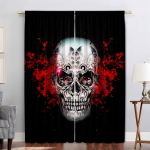 2 tk kodukaunistuskardinad, hirmu&auml;ratav koljupea koos poolkottkardinatega, k&ouml;&ouml;k, kohvik, elutuba, r&otilde;du, aed 75x166cm&Without mount