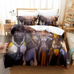 M&auml;ngu Overwatch 2 Invasion Voodipesukomplekt &Uuml;he-Twin-T&auml;is-Queen-King Suurusega Voodikomplekt T&auml;iskasvanud Poiste Magamistupp Tekikoti Komplektid Uus Anime EU single(135x200cm)