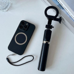 Universaalne magnetiline telefoni selfie stick kaugjuhtimispuldiga Magsafe'i jaoks iPhone'i jaoks Samsung Huawei Xiaomi fotovideo vlogi otse&uuml;lekanne must