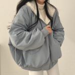Naiste talveriided, paksud, soojad pargid, suured Kawaii kapuutsiga mantel, daamid, Korea mood, vabaaja lukuga jakid naistele 2XL