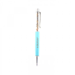 Pierres et Min&eacute;raux. Stylo min&eacute;raux Oeil de Tigre d'Afrique du Sud. Couleur Bleu turquoise.