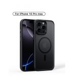 Magnetiline iPhone 16 Pro &uuml;mbris, pehme kriimustusvastase mikrokiudvoodriga Ultra, p&otilde;rutuskindel vedel silikoonist kaitsev telefoni&uuml;mbris iPhone 16 Pro Max must