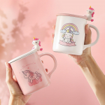 Multikas Armas Keraamiline Tass Kaane ja Lusikaga K&otilde;rge V&auml;&auml;rtusega Suure Mahutavusega &Uuml;kssarviku Kruus Majapidamiskomplekt Tassid 430ML