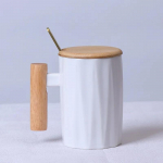 Loominguline kohvitass reisimiseks Puidust k&auml;epide Lihtne espressotass Teetass Kohvikud Isikup&auml;rased kingitused Kohvi Keraamiline tass Kruus kaanega 380ml
