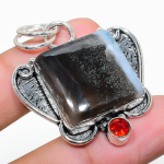 Owhyee Opal, Garnet 925 Sterling Silver Jewelry Pendant 1.81 p6q23