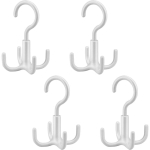 4 tk 360&deg; p&ouml;&ouml;ratavat riidekapi riidepuu konksu 4 konksuga v&ouml;&ouml;de, lipsude, m&uuml;tside, sallide, kottide, rinnahoidjate, maikade jaoks - valge 4pcs valge
