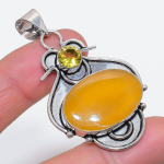 Septerian Noodal, Citrine Handmade 925 Sterling Silver Pendant 2.40 t7w19