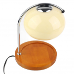 K&uuml;&uuml;nlasoojendaja lamp Puidust hammas, raudstatiiv, klaasist lambivari, dekoratiivne retro k&uuml;&uuml;nlasulatuslamp beež