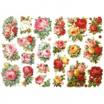 Die Cut Vintage - Bouquet de Roses - 2 feuilles