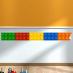 Building Blocks Wall Sticker Art Decor Accessory Easy to Peel Skirting Board Decal Decoration