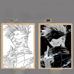 Gojo Satoru Jujutsu Kaisen Helendav Anime Sket&scaron; Dekoratiivne &Ouml;&ouml;valgusti Large size 31*22 cm [Rechargeable]