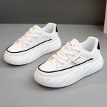 Naiste Trendikad V&auml;ikesed Valged Kingad Suvine V&otilde;rk Hingav Retro Madala S&auml;&auml;rega Kingad Vulkaniseeritud Kingad T&auml;nav Suurendavad Pehme Tallaga Platvormkingad 40 must