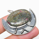 Ruby in Fuchsite Ethnic 925 Sterling Silver Jewelry Pendant 1.69 T3f34