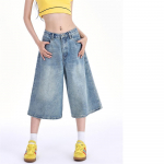 Suvised naiste l&uuml;hikesed laia s&auml;&auml;rega teksap&uuml;ksid Trendikad p&otilde;lvepikkusega teksashortsid Madala v&ouml;&ouml;kohaga Elastsed Bermuda teksashortsid Kottis Cargo Y2K Vintage Streetwear M sinine