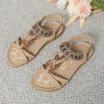 Naiste sandaalid Bohemian suurte lilledega kivist sandaalid lahtise varbaga rannasandaalid 35