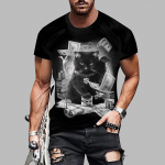 Uus Suvine Meeste Mood T-s&auml;rk Isiksus Kassi Prindiga Meeste T-s&auml;rk Top XS sinine