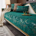 Kvaliteetne universaalne diivanipadjakate mustast kangast pehme r&auml;tik kuldse &auml;&auml;rega L-nurgaistme libikate toolipadi elutuba 4 aastaaega 70x150cm roheline