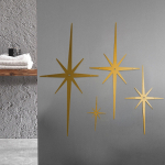 4 Pieces Iron Starbursts Metal Wall Arts Stars Hangings Creative Easy to Install Ornaments for must