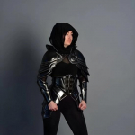 Must Daami Larp Jahimees Ratsu Daami Kiiver T&auml;iskeha Cosplay Larp Kost&uuml;&uuml;m Naistele S&otilde;dalane Keskaegne