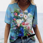 Moodne lilleline lilleline graafika 3D-prindiga T-s&auml;rgid, naiste suve T-s&auml;rk T&auml;navar&otilde;ivad Naiste Y2K topid Suured riided T&uuml;drukutele T-s&auml;rgid S