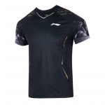 Li Ning Rahvusvahelise Meeskonna V&otilde;istlussarja Sportlik Vabaaja Minimalistlik V&auml;rviplokk L&uuml;hikese Varrukaga Sulgpallis&auml;rk Unisex Topid Must AAYV021-1 XS