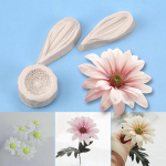 3 tk Daisy metsik kr&uuml;santeem Silikoonkoogi k&uuml;psetusvorm Sugarcraft Chocolate Cupcake Vaigu T&ouml;&ouml;riistad Fondant Kaunistust&ouml;&ouml;riistad 3Pcs