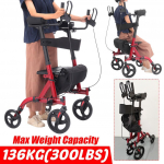 Black Elderly Walking Aid stroke Hemiplegia Rehabilitation Equipment Handbrake Foot Brake 4 Unversal Wheels Adult Walker Leg Training