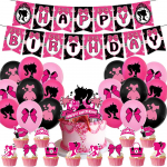 32 tk Barbie s&uuml;nnip&auml;evapeo kaunistuste hulka kuuluvad Banner Balloons Cake Toppers