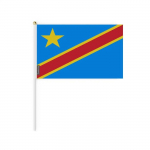 Drapeau &ndash; R&eacute;publique D&eacute;mocratique du Congo &ndash; mini &ndash; 14 x 21 cm &ndash; pol&uuml;ester &ndash; L&eacute;ger &ndash; Recto/Verso