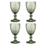 Komplekt 4 elegantset reljeefse mustriga &scaron;ampanjaklaasi. Pulmaklaasid, veiniklaasid, joogiklaasid pidustusteks. D