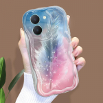 Armas koomiksimustriga kreemjas tekstuuriga korpus, lainelise servaga pehme silikoonkaanega telefoni&uuml;mbris Vivo jaoks Vivo V30 5G