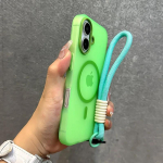 Magsafe'i jaoks kommiv&auml;rvi kontrasti kaelapaelaga &uuml;mbris iPhone 16 15 Pro Max 14 Plus 11 12 13 jaoks k&auml;e randmepaelaga matt pehme TPU kate For iPhone 17 ProMax&Case & Strap