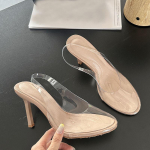 Mood Mood L&auml;bipaistvad Naiste Kontsaga Kingad Kingad Sandaalid Jalan&otilde;ud Madalad Naiste &Uuml;mar Ninaga Elegantne Naiste Kontsaga Sandaalid Kingad Mules 35 aprikoosi