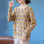 Kampsun naistele S&uuml;gis Talv Paksenenud Pullover Soe Kootud Veniv Pikkade Varrukatega &Uuml;lem&otilde;&otilde;duline Džemper Topid XXXXL kollane