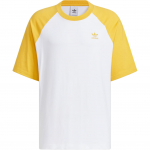 Adidas Originals Adicolor Raglaani T-s&auml;rk Mugav Mitmek&uuml;lgne Br&auml;ndilogo Tr&uuml;kk &Uuml;mmargune kaelus L&uuml;hikesed varrukad Meeste Topid Kollane JM7266 XL