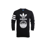 Adidas Originals Logo Prindiga &Uuml;mmarguse Kaelusega Pikkade Varrukatega Kootud Topp Meeste topid Must BP8912 XS gray