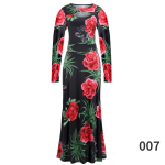 Lilletr&uuml;kis Patchwork pikk kleit naistele Bohemian Hallow pikkade varrukatega &uuml;lisuured s&uuml;gisene maksikleidid 5XL