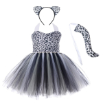 Beebit&uuml;drukud Halloweeni loomade cosplay kost&uuml;&uuml;mid lastele metsateemalised kaelkirjakud lehmad tiigerleopard sebraprint Tutu kleit s&uuml;nnip&auml;evapidu M