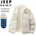 JEEP SPIRIT Men's Stand Collar Fleece-Lined Padded Jacket 2XL