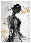 Plakat pilt must tegelane abstrakt 21x29,7 cm A4