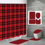4TK Du&scaron;ikardinakomplektid Du&scaron;ikardina ja Vaipadega WC-kaane Vaip U-kujuline Matt ja Vannimatt Vannitoakomplekt 12 Konksuga One Size