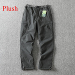 Uued Cargo P&uuml;ksid Meeste Palus Soe Sirge Oversize Riietus T&auml;ishall Mitmek&uuml;lgne T&ouml;&ouml;riietus Must Joggers Puuvillane vabaaja p&uuml;ksid 4XL armee roheline v&auml;rv