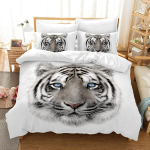 Luksuslik Uus 3D Prindiga Valge Tiiger Punane Roos Kuningas Kuninganna Tekikott Aafrika Suur Kass Lilleline Voodipesu Komplekt Teismeline T&auml;iskasvanu Loomne Tekikate 70x133cm 2pcs gray